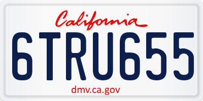 CA license plate 6TRU655