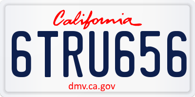 CA license plate 6TRU656