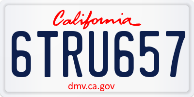 CA license plate 6TRU657