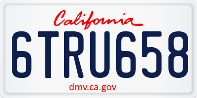 CA license plate 6TRU658