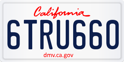 CA license plate 6TRU660