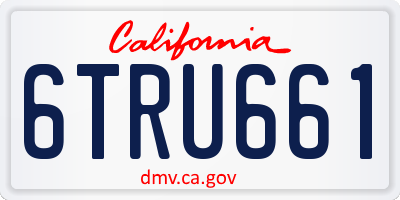 CA license plate 6TRU661