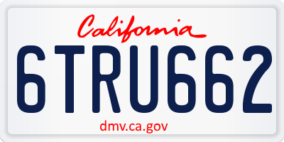 CA license plate 6TRU662