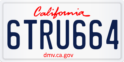 CA license plate 6TRU664