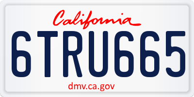 CA license plate 6TRU665