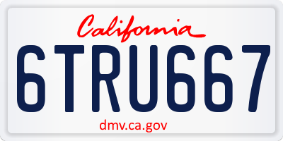 CA license plate 6TRU667