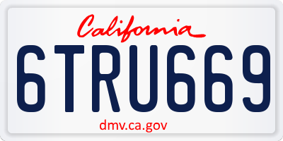 CA license plate 6TRU669
