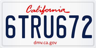 CA license plate 6TRU672