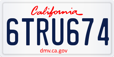 CA license plate 6TRU674