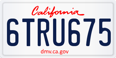 CA license plate 6TRU675