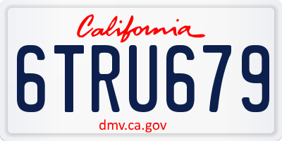 CA license plate 6TRU679