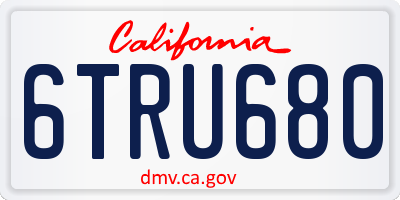 CA license plate 6TRU680