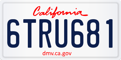 CA license plate 6TRU681