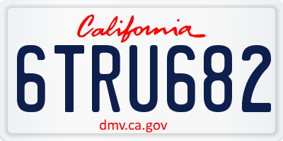 CA license plate 6TRU682