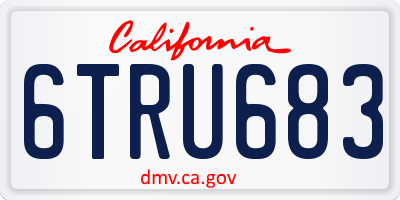 CA license plate 6TRU683