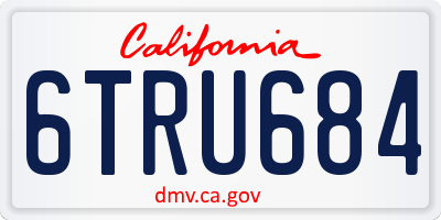 CA license plate 6TRU684
