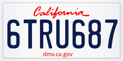 CA license plate 6TRU687
