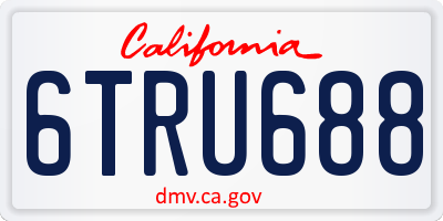 CA license plate 6TRU688