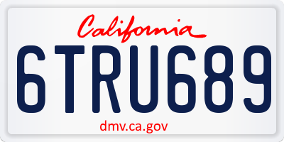 CA license plate 6TRU689