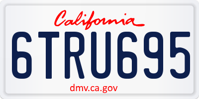 CA license plate 6TRU695