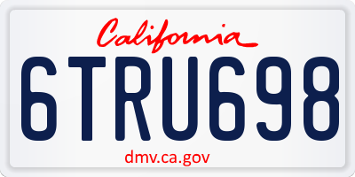 CA license plate 6TRU698