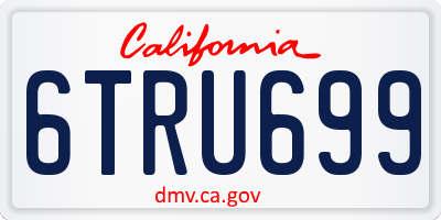 CA license plate 6TRU699