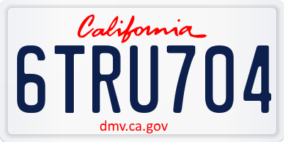 CA license plate 6TRU704