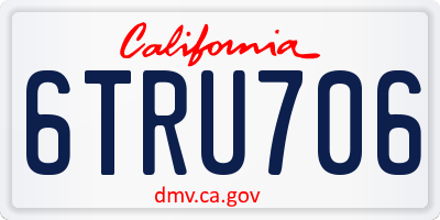 CA license plate 6TRU706