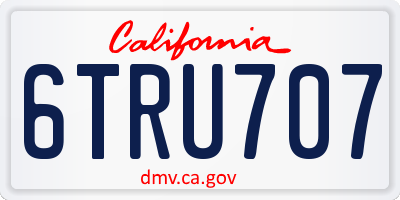 CA license plate 6TRU707