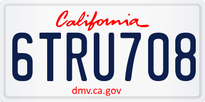 CA license plate 6TRU708