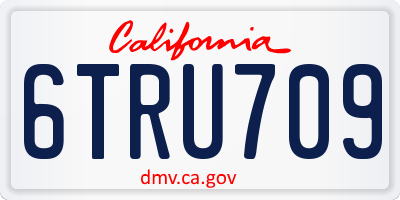 CA license plate 6TRU709