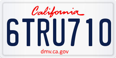 CA license plate 6TRU710