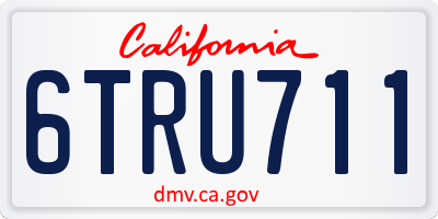 CA license plate 6TRU711