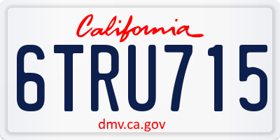 CA license plate 6TRU715