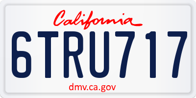 CA license plate 6TRU717