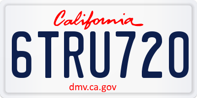 CA license plate 6TRU720