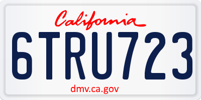 CA license plate 6TRU723