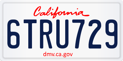 CA license plate 6TRU729