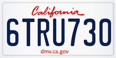 CA license plate 6TRU730