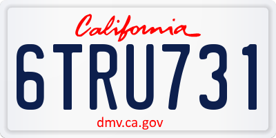 CA license plate 6TRU731
