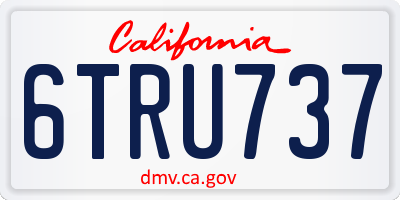 CA license plate 6TRU737