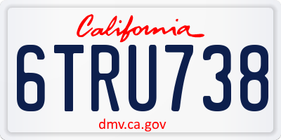 CA license plate 6TRU738