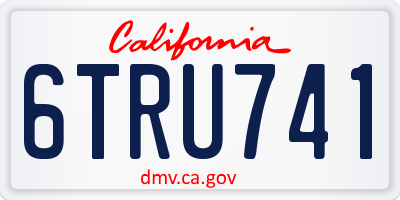 CA license plate 6TRU741