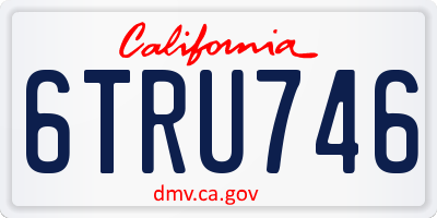 CA license plate 6TRU746