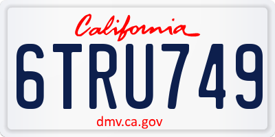 CA license plate 6TRU749