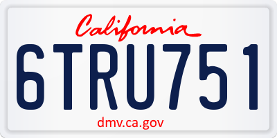CA license plate 6TRU751