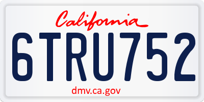 CA license plate 6TRU752