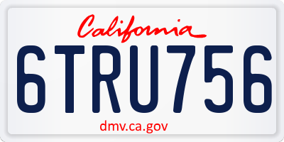 CA license plate 6TRU756