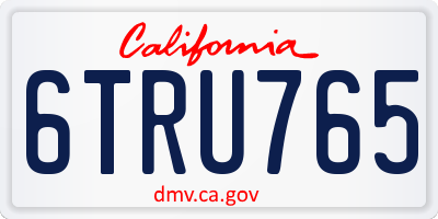 CA license plate 6TRU765