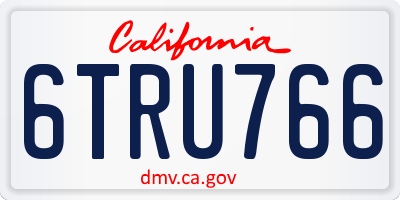 CA license plate 6TRU766